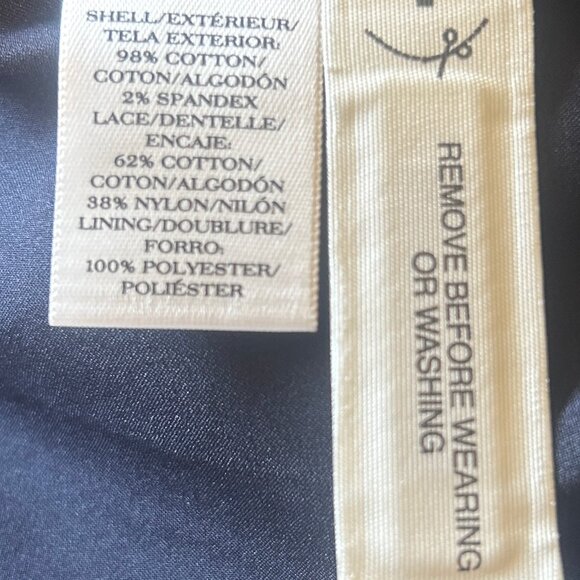 NWT Ann Taylor navy Lace Inset Sleeveless Flounce Hem Mini Dress sz 2 - Picture 11 of 13